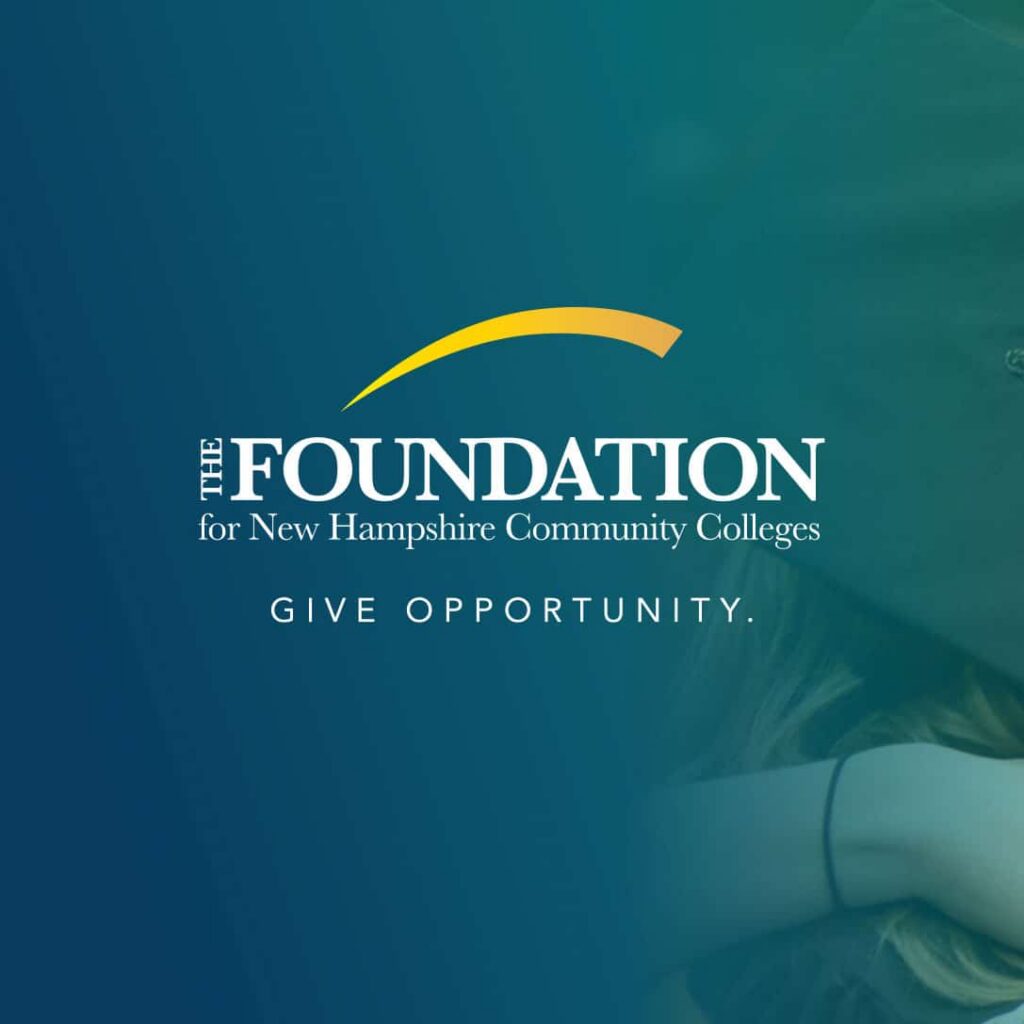 The Foundation for New Hampshire Community Colleges logo with the text Give Opportunity&mdash;a strong example for any branding case study.